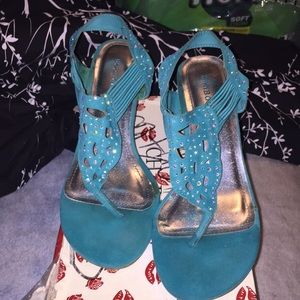 Turquoise heels